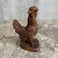 Hand Geschnitzt Aus Holz Hahn Display Kunstobjekt Figur/Volkskunst Haus Regal Dekor von botanelvet