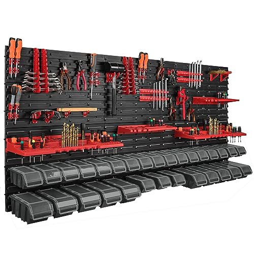 178 x 78 cm Wandregal 30 Sichtlagerkästen Deckel Werkzeughalter Stapelboxen Werkstatt Werkbank von botle