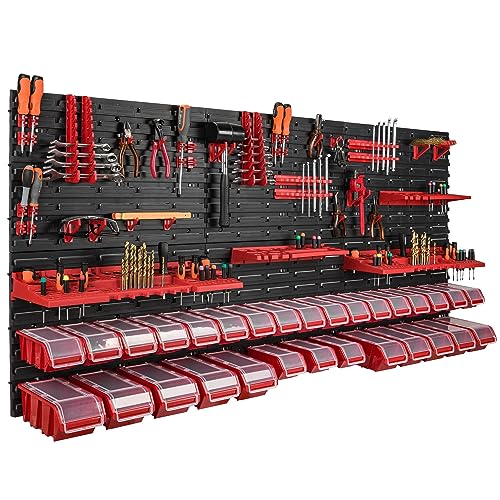 178 x 78 cm Wandregal 30 Sichtlagerkästen Deckel Werkzeughalter Stapelboxen Werkstatt Werkbank von botle