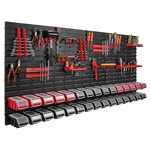 178 x 78 cm Wandregal 30 Sichtlagerkästen Deckel Werkzeughalter Stapelboxen Werkstatt Werkbank 178 x 78 cm Wandregal 30 Sichtlagerkästen Deckel Werkzeughalter Stapelboxen Werkstatt Werkbank von botle