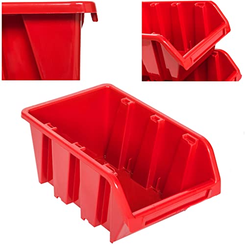 20 x Stapelboxen Werkstatt Garage Sichtlagerboxen botle Sichtlagerkästen Stapelkisten Sortierboxen Boxen 120x195x90 mm Rot stapelkisten kunststoff lagerboxen stapelbar von botle