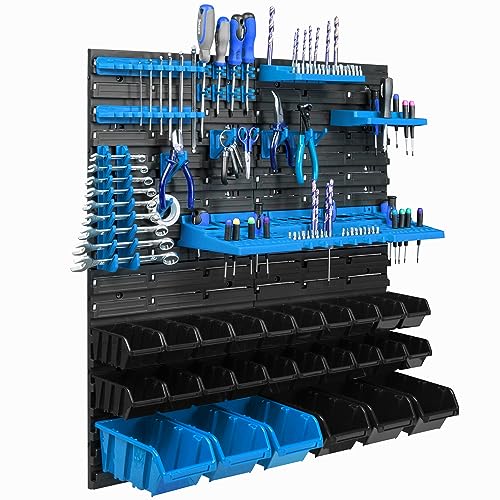 botle 26 Stapelboxen Wandregal Kunststoff 77 x 78 cm Werkzeughalter Werkstatt Garage Lagersystem Sichtlagerkästen Schütte von botle