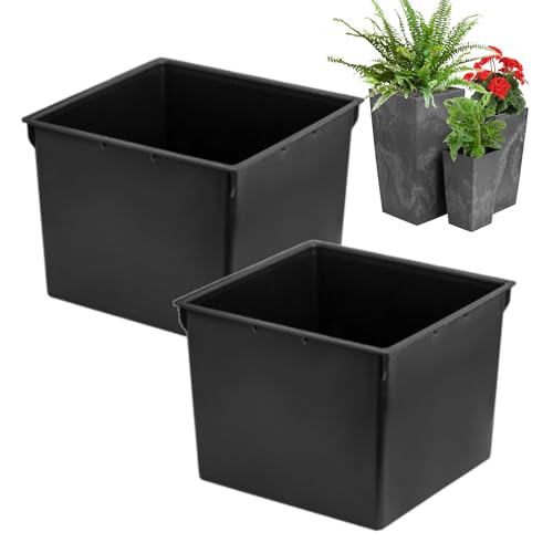 Austauschbarer quadratischer Set 2 Stck. Plantztopf-Einsatz aus Kunststoff 8 L Maße 22x22x17 cm für Prosperplast-Töpfe Höhe H 42 cm -erleichtert die Kontrolle des wassergehalts im Topf von botle