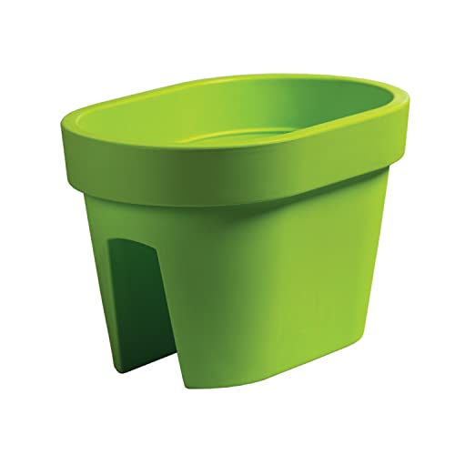 botle Balkonkiste Blumenkasten Geländerkasten Balkonkasten Geländertopf 39,5 cm | 12,3 L Lime Balkon-Blumenkasten oval von botle