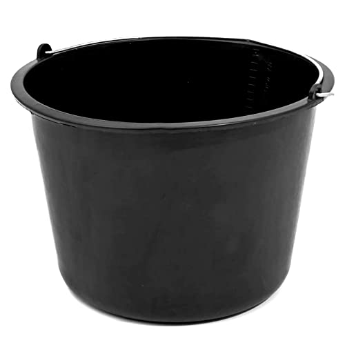 Baueimer Mörtelkübel Mörteleimer 16 L Baustelle Putzeimer 34 cm Zementeimer Schwarz Eimer Wassereimer von botle