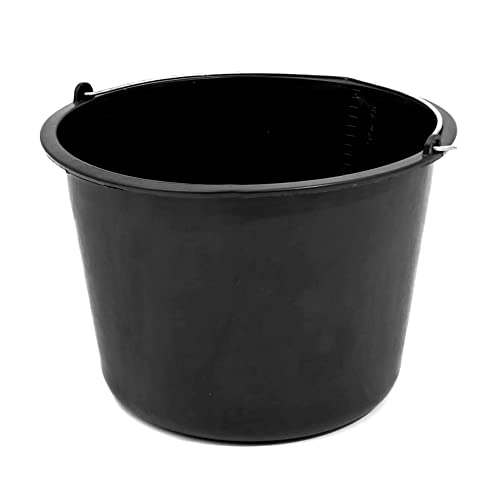 Baueimer Mörtelkübel Mörteleimer 5 L Baustelle Putzeimer 24 cm Zementeimer Schwarz Eimer Wassereimer von botle