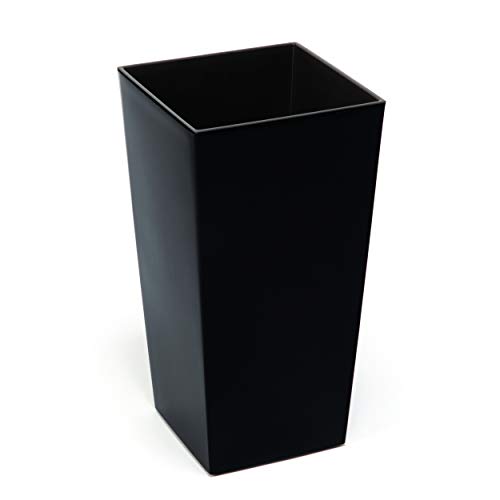 botle Blumentopf Topf aus Kunststoff mit Einsatz Innen, Glanz schwarz H 680 mm von botle