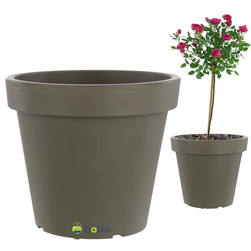 Großartig Blumentopf Übertopf Groß 55 L Blumenkübel 58 x 53 cm Grauer Stein Rollbasis Transporträder, Wachsende Gartenbäume, ideal für auf einen Stamm aufgepfropfte Pflanzen, Pflanzkübel Kunststoff von botle