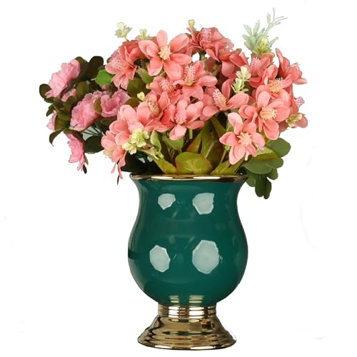 botle Keramik Vase Blumenschale H 21cm D 14,5 cm Flasche Grün Glamour Urne von botle