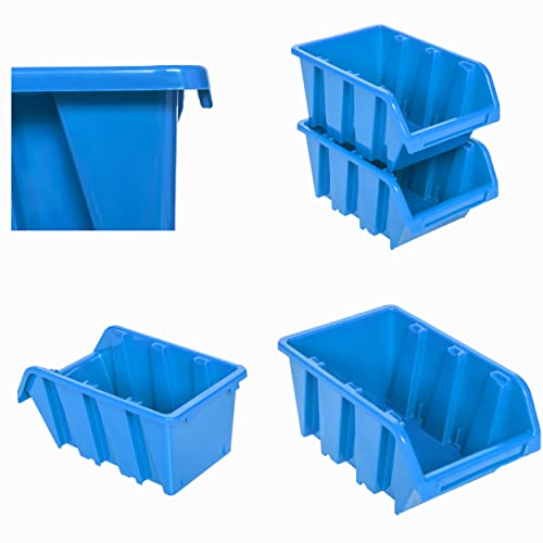 Stapelbox 10 Stck Stapelkiste Sortierbox Box 10x15x7 cm Blau | Werkstatt stapelkisten kunststoff lagerboxen stapelbar von botle
