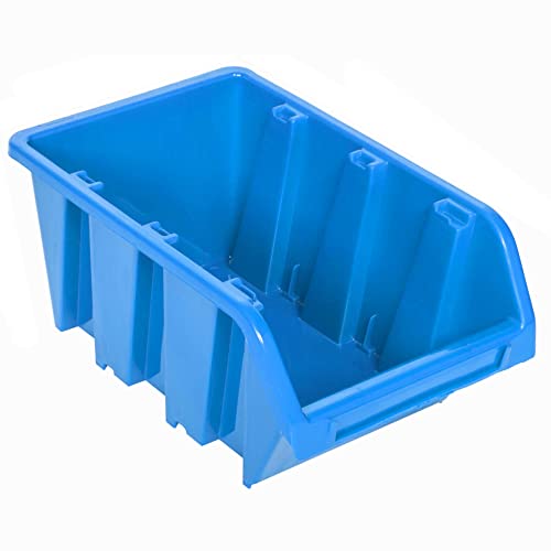 botle 20 x Stapelboxen Werkstatt Garage Sichtlagerboxen Sichtlagerkästen Stapelkisten Sortierboxen Boxen 80x115x60 mm Blau stapelkisten Kunststoff lagerboxen stapelbar von botle