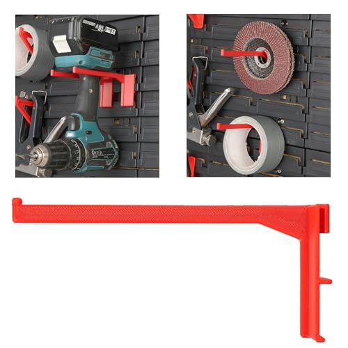 botle 5 x Große Werkzeugträger Haken Klemmen (LxBxH) 12x2,5x5,5 cm Rot Werkzeugwand Werkzeughalter Wandregal Werkstatt von botle