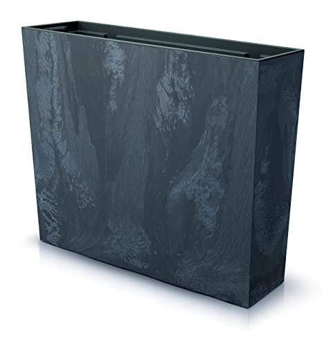 Blumenkasten Blumentopf Einsatz 58x18x50 cm Anthrazit Beton Optik Dunkel Grau schwarz Trapezform dekorative Abschürfungen UV beständig Balkonkasten Innen/Außenbereiche Blumenkasten Blumentopf Einsatz 58x18x50 cm Anthrazit Beton Optik Dunkel Grau schwarz Trapezform dekorative Abschürfungen UV beständig Balkonkasten Innen/Außenbereiche von botle