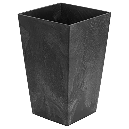 botle Blumenkübel 2 L Beton-Optik H 200 mm Blumentopf aus Kunststoff Pflanzkübel Übertopf Quadrat Beton Struktur Anthrazit Farbe für Innen/Außenbereiche Garten Patio Wohnzimmer Terrasse Wintergarten von botle