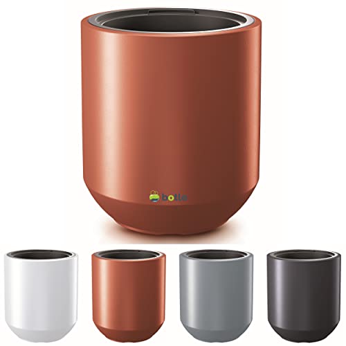 botle Blumentopf Massive Rund Form Modern Stil Matt 39 x 44cm mit Einsatz 18L Kupfer von botle