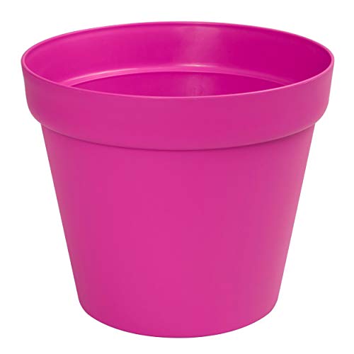 botle Blumentopf Pflanzkübel rund Topf Übertopf Kunststoff Terracotta Fensterbank Terasse Garten Wintergarten 8 Farben 4 Größen (lila, 45 cm) von botle