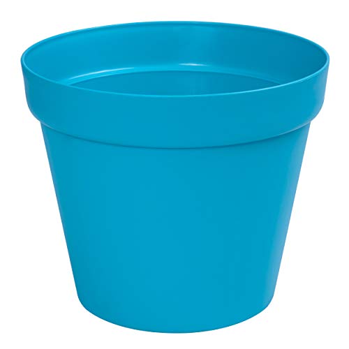botle Blumentopf Pflanzkübel rund Topf Übertopf Kunststoff Terracotta Fensterbank Terasse Garten Wintergarten 8 Farben 4 Größen (türkis, 26 cm) von botle