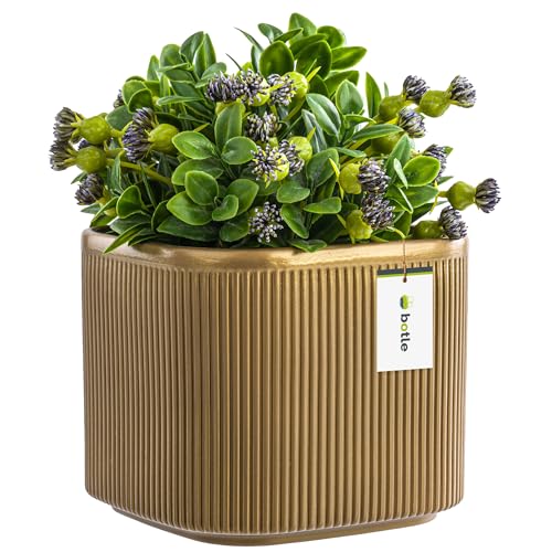 botle Blumentopf aus Keramik Blumenübertopf Gehäuse Farbe Gold 14,5 cm H13,5 cm Glanz Oberfläche Modern Glamour botle Blumentopf aus Keramik Blumenübertopf Gehäuse Farbe Gold 14,5 cm H13,5 cm Glanz Oberfläche Modern Glamour von botle