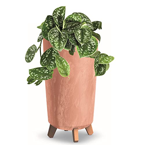 Blumentopf mit Füßen HOH Pflanzkübe D 24 cm Terrakotta Kunststoff Töpfe Beton Optik Übertöpfe von botle