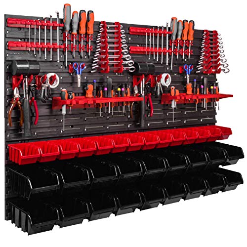 botle Lagersystem Wandregal 1152 x 780 mm, Werkzeughalterungen, Stapelboxen Stapelboxen, Extra Starke Wandplatte, Regal Erweiterbar ITBNN600x4-U2020-MIX16 32 von botle
