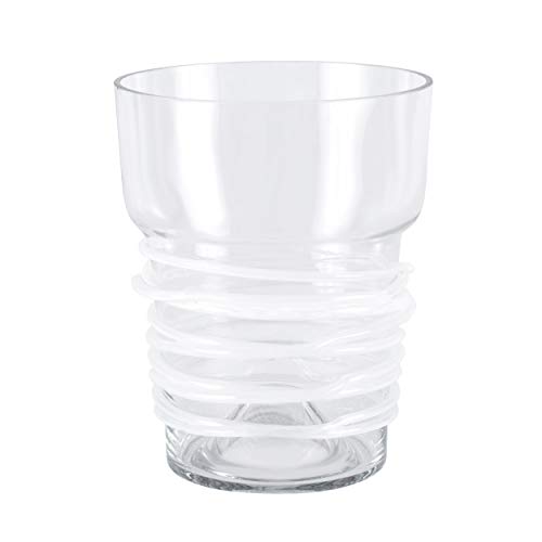 botle Orchideentopf Glas Übertopf Blumentopf Pflazgefäß D 13 cm H 16,5cm weiß von botle