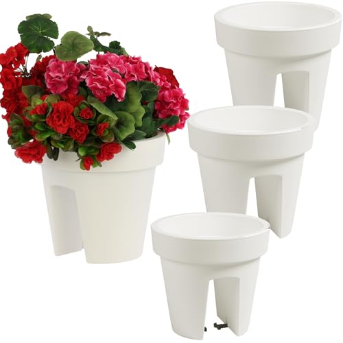 botle Satz von 3 Stück Balkonkiste Blumenkasten Geländerkasten Balkonkasten Geländertopf ?24,5cm | 5 L weiß Balkon-Blumenkasten oval botle Satz von 3 Stück Balkonkiste Blumenkasten Geländerkasten Balkonkasten Geländertopf ?24,5cm | 5 L weiß Balkon-Blumenkasten oval von botle