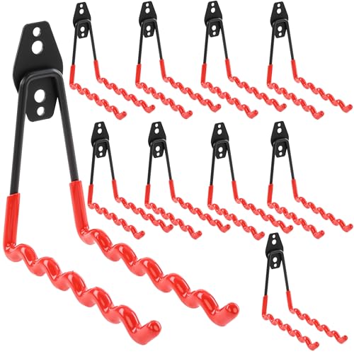 botle Set 10 Stck. Wandhaken, Werkzeughaken, für Elektrowerkzeuge, Wellenform 19cm, mit PVC-Ummantelung, für Garage, Schuppen, Halterung für Fahrräder oder Gartenschläuche, Tragkraft bis 25kg von botle