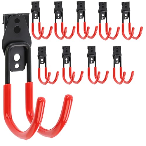 botle Set 10 Stck. Werkzeugwand Haken, Werkzeughaken, für Werkzeuge, U-förmig 11 cm, stabil mit PVC-Ummantelung, für Garage, Schuppen Werkstatt für Handsäge und Gartensäge Tragkraft bis 30 kg von botle