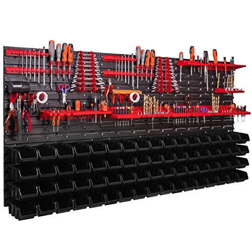 botle Werkzeugwand 1728 x 780 mm Stapelboxen Werkzeughalter Wandplatte Halterungsschienen Garage Lager Werkstatt Hobby (ITBNN600x6-U2122-NP6-S411) von botle