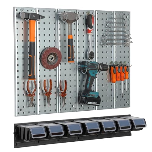 botle Werkzeugwand Metall 78x72 cm Lagersystem mit Werkzeughaltern Werkzeughaken und 7 Stapelboxen 100 x 150 x 70 mm Farbe: schwarz Lochbrett Werkstatt Garage Steckbrett Elektrowerkzeuge Lochwand botle Werkzeugwand Metall 78x72 cm Lagersystem mit Werkzeughaltern Werkzeughaken und 7 Stapelboxen 100 x 150 x 70 mm Farbe: schwarz Lochbrett Werkstatt Garage Steckbrett Elektrowerkzeuge Lochwand von botle