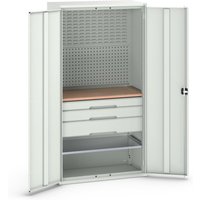 bott verso Flügeltürschrank mit 3 Schubladen, mit 2 Fachböden und Rückwand, BxTxH: 1050 x550 x 2000 mm von Bott