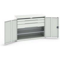 bott verso Flügeltürschrank mit Schubladen, mit 1 Fachboden und 3 Schubladen, BxTxH: 1300 x 550 x 1000 mm von Bott