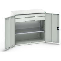 bott verso Flügeltürschrank mit Schubladen, mit 1 Fachboden und 2 Schubladen, BxTxH: 1050 x 550 x 1000 mm von Bott