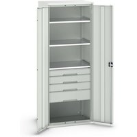 bott verso Flügeltürschrank mit Schubladen, mit 3 Fachböden und 4 Schubladen, BxTxH: 800 x 550 x 2000 mm von Bott