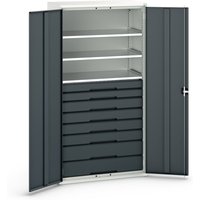 bott verso Flügeltürschrank mit Schubladen, mit 3 Fachböden und 8 Schubladen, BxTxH: 1050 x550 x 2000 mm von Bott