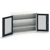 bott verso Flügeltürschrank mit Sichtfenster, mit 2 Fachböden, BxTxH: 1050 x 350 x 800 mm von Bott