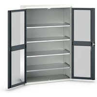 bott verso Flügeltürschrank mit Sichtfenster, mit 4 Fachböden, BxTxH: 1300 x 550 x 2000 mm von Bott