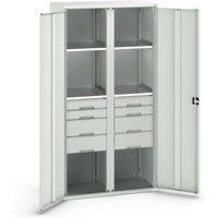 bott verso Flügeltürschrank mit Schubladen, mit 4 Fachböden und 8 Schubladen, BxTxH: 1050 x550 x 2000 mm von Bott