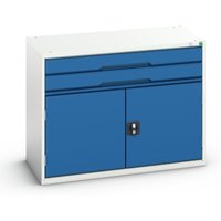 bott verso Schubladenschrank mit Flügeltür, mit 2 Schubladen und Fachboden, BxTxH: 1050 x 550 x 800 mm von Bott