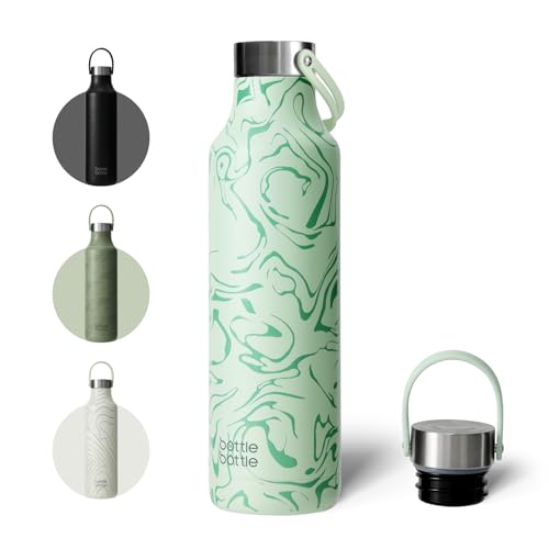 Bottle Bottle Bottle 600ml Insulated Water Bottle with Handle Hiking Drink Flask (Valley Green) von bottlebottle