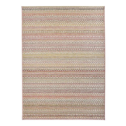 NORTHRUGS In- und Outdoor Teppich Pine 160x230cm - Flachgewebe Wetterfest Modernes Design für Balkon Terrasse Wintergarten Küche Esszimmer Badteppich Wohnzimmerteppich Wasserfest in Rosa Gold von NORTHRUGS