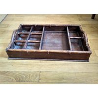 Großes Serviertablett Aus Holz - Glas- Und Flaschenhalter Rattan Großes Gartentablett Für Den Außenbereich von bouticantic