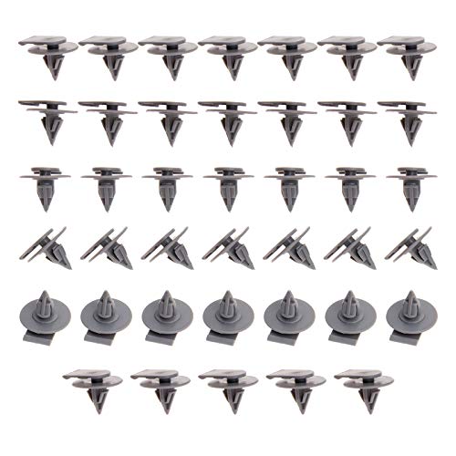 BOWAREPRO 40 Pcs Radzierblenden Radlauf-Clips für Mini One S Cooper R50 R52 R53 R55 R56, Radlauf-Zierleisten-Clips aus Kunststoff (Grau, 40 Pcs) von bowarepro