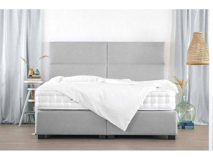 Boxspringbett COURAGE 180x200 cm - verschiedene Farben und Bezüge verfügbar - mit Matratze - mit vier gepolsterten Waben am Kopfteil von boxspringliebe