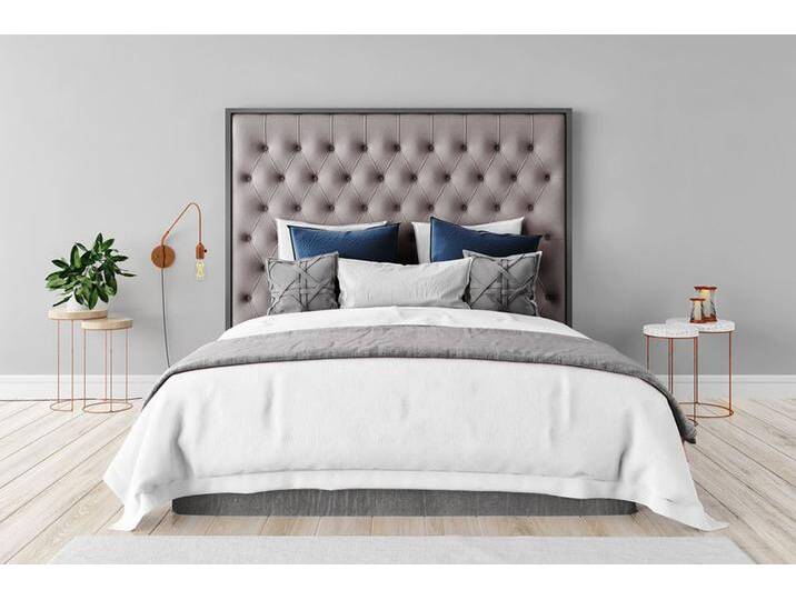 Boxspringbett MELODY 140x200 cm - verschiedene Farben und Bezüge verfügbar - mit Matratze - mit Chesterfield-Steppung am hohen Kopfteil von boxspringliebe