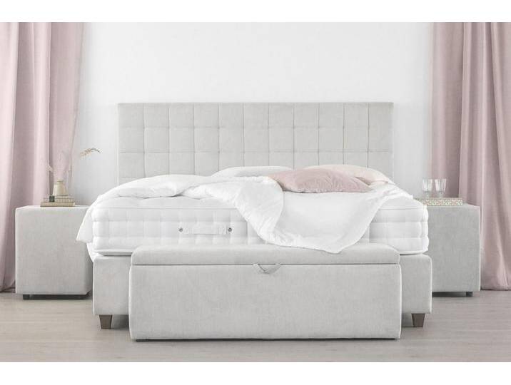 Boxspringbett STOCKHOLM 220x200 cm - verschiedene Farben und Bezüge verfügbar - konfigurierbar - mit Matratze - mit gestepptem Kopfteil von boxspringliebe