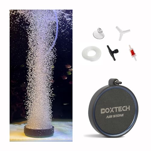 boxtech Aquarium Ausströmer Set Sandplatte Aquarium Diffusor für gelösten Sauerstoff Belüfter Stein (S- 80mm) von boxtech