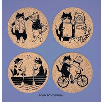 Purrfect Partners Untersetzer Set von boyounkim