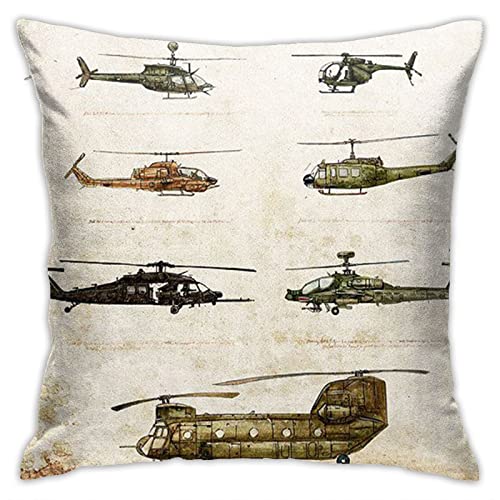 Quadrat Kissenbezüge Hubschrauber Luftfahrt Flugzeuge Kissen Fall Dauerhaft Wurfkissenbezug Modern Kissenbezugen 45X45Cm Für Couch Zimmer Auto Balkon von bozhoushihuijingbaihuoyouxiangongsi