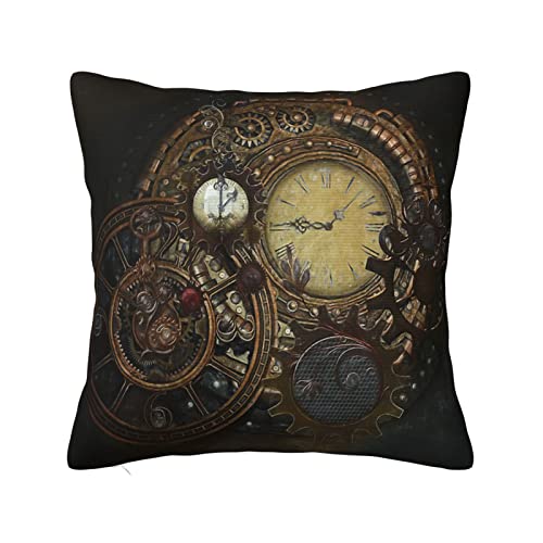 Quadrat Kissenhülle Vintage Steampunk-Uhren Kissen-Bezug Modern Sofakissenbezug Weich Zierkissenbezüge 45X45Cm Für Couch Zimmer Schlafzimmer Outdoor von bozhoushihuijingbaihuoyouxiangongsi